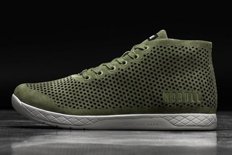 Nobull Moss Suede Mid Men's Trainers Moss | USA I1394L